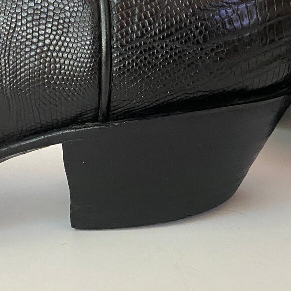 JUSTIN Boots Exotic Iguana Lizard Black Leather Cowboy Western Boots 10! - Picture 4 of 10